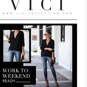 NWT Vici Collared Surplice blouse